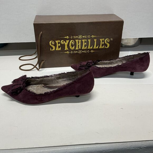 Women’s Seychelles Blackmail Burgundy Suede Kitten Heels, Size 8, Box Inc.‎ - Picture 11 of 13